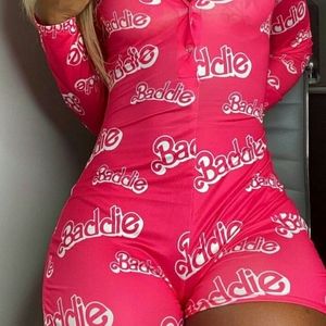 Pink baddie onesie